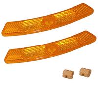 AERZETIX: Par de catadióptricos Reflectantes reflectores Naranja para Llantas radios Rueda de Bicicleta C41144