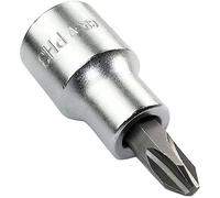 AERZETIX - Vaso con punta destornillador 1/2 - para tornillos Cruciforme Phillips - Monobloque PH3x55mm - Inserto para llave/trinquete manual/neumático - en acero CR-V - Color plata - C45960