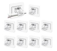Aerzouser 10 Piezas Soporte Barra Cortina sin Taladrar，Para Colgar Cortinas sin Agujeros，Soporte Cortinas sin Taladrar，Transparente