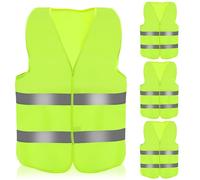 Aerzouser 4 Piezas Chaleco Reflectante, Chalecos Reflectantes, Apto Para Asistencia Nocturna en Carretera, Equipado con Tiras Reflectantes Dealta Calidad, Unisexo (4 Piezas)