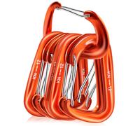 Aerzouser 6PCS Mosqueton, 12KN Mosquetones Pequeños, Carabiner de Aluminio，Seguridad 8cm Forma de D Mosquetone，para Fijación De Tienda De Campaña, Hebilla De Conexión De Hamaca
