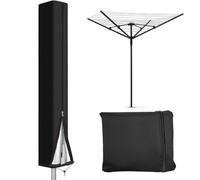 Aerzouser Funda protectora para tendedero de 170 cm, 210D, con cremallera y cordón, resistente a la intemperie, resistente a los rayos UV, con bolsa de almacenamiento (estándar, 210D ligera y