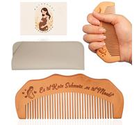 Aerzouser Peine de nacimiento de madera de melocotón natural, peine de parto, para aliviar la ansiedad, ayuda a las mujeres embarazadas a relajarse, regalos para embarazadas