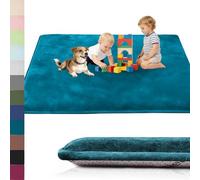 AESEMYYZ 2 cm de Grosor Engrosamiento Coral Terciopelo Alfombra Manta de Rastreo para Niños Alfombras, Azul Tapete de Juego para Bebé, Tapete de Espuma Viscoelástica, Tamaño a Medida