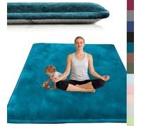 AESEMYYZ Alfombra Infantil de Terciopelo Coral, Alfombra para Habitación de Los Niños 2 cm Grosor, Suave Esterilla Bebe Gateo para Habitación del Niño o la Niña, Recién Nacido Azul