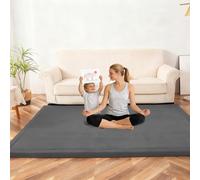 AESEMYYZ Alfombra Infantil de Terciopelo Coral, Alfombra para Habitación de Los Niños 2 cm Grosor, Suave Esterilla Bebe Gateo para Habitación del Niño o la Niña, Recién Nacido Gris Oscuro