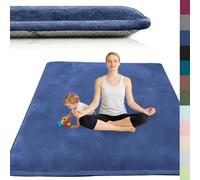 AESEMYYZ Alfombra Infantil de Terciopelo Coral, Alfombra para Habitación de Los Niños 2 cm Grosor, Suave Esterilla Bebe Gateo para Habitación del Niño o la Niña, Alfombra Gateo Infantil Azul Oscuro