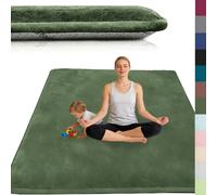 AESEMYYZ Alfombra Infantil de Terciopelo Coral, Alfombra para Habitación de Los Niños 3 cm Grosor, Suave Esterilla Bebe Gateo para Habitación del Niño o la Niña, Recién Nacido Verde Oscuro