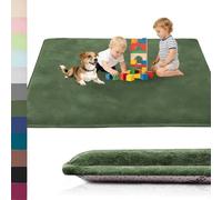 AESEMYYZ Alfombra Infantil de Terciopelo Coral, Alfombra para Habitación de Los Niños 3 cm Grosor, Suave Esterilla Bebe Gateo para Habitación del Niño o la Niña, Recién Nacido Verde Oscuro