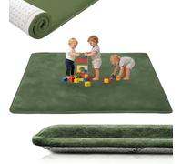 AESEMYYZ Alfombra Infantil de Terciopelo Coral, Alfombra para Habitación de Los Niños 3 cm Grosor, Suave Esterilla Bebe Gateo para Habitación del Niño o la Niña, Recién Nacido Verde Oscuro
