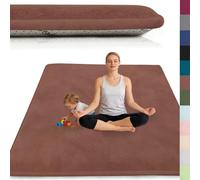 AESEMYYZ Alfombra Infantil de Terciopelo Coral, Alfombra para Habitación de Los Niños 3 cm Grosor, Suave Esterilla Bebe Gateo para Habitación del Niño o la Niña, Alfombra Gateo Infantil Café