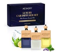 AESHORY Ambientador Coche Océano 3 X 8ml, Aceites Esenciales Naturales Colgante con Absorbe Olores, Ambientadores Coche para Automóvil, Regalo para Hombre y Mujer - Brisa Marina, Sol & Arena, Océano
