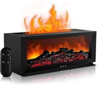 AESHORY Difusor de Aceite Esencial 280ML, Difusor de Aromas para Chimenea con 7 Colores de Luces LED e Control Remoto, Apagado Automático, Humidificador Estilo Llama para Hogar, Oficina, Yoga - Negro