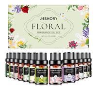 AESHORY Floral Aceites Esenciales para Humidificador 14 x 5ML, Set de Aceites Esenciales Aromaterapia para Humidificador Difusor, DIY, Masajes - Rosa, Lavanda, Jazmín, Té Blanco, Manzanilla, Fresia