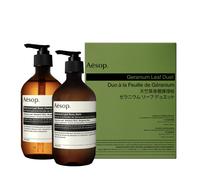 Aesop Geranium Leaf Duet - Limpiador corporal + B lsamo corporal - Combinaci n arom tica para una piel limpia y tersa - 16,9 oz + 16,5 oz