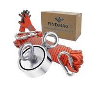 Aespa 300kg Fishing Magnet with Double Rings, Neodymium Round Magnet for Retrieving