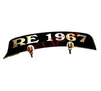 AEspares Se adapta a la placa de matrícula de guardabarros delantero de latón personalizado+logotipo RE 1967