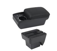 AESRTMJ Para SEAT Para ARONA Reposabrazos Doble Capa Almacenamiento Central Portavasos Retrofit Accesorios Coche Interior(B2 línea negra 3USB)