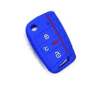 AESRTMJ Para SEAT Para Ateca Para Leon Para Ibiza 2017 2018 2019 2020 Accesorios De Funda Llave Silicona(Azul)