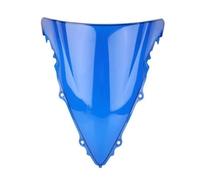 AESRTMJ Parabrisas Doble Burbuja para Motocicleta Deflector Protector WindScreen para Y&amaha YZF-R6 YZF R6 YZFR6 2003 2004 2005 Accesorios(Azul)