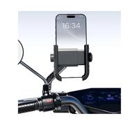 AESRTMJ Soporte De Teléfono para Moto para Dispositivos 5.4-7.2" Respetuoso con La Cámara Bloqueo 1s Abrazo Manillar Bicicleta Patinete(Rearview Mirror)