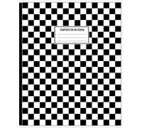 Aesthetic Black and White Checkered Composition Notebook: 7.5 x 9.25, 100 Pages, College Ruled Journal for School, Office, and Work