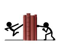 Aesthetic Book Ends, Decorative Metal Book Stopper, 7.48x1.18 * 5.9inches Human Shaped Non Skid Stopper, Books Ends with Support, Desktop Books End for Details, Home Office School Usage
