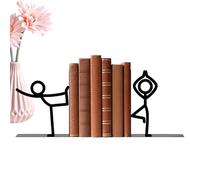 Aesthetic Book Ends, Decorative Metal Book Stopper, 7.48x1.18 * 5.9inches Human Shaped Non Skid Stopper, Books Ends with Support, Desktop Books End for Details, Home Office School Usage
