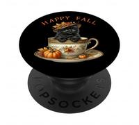 Aesthetic Cat Stuff For Happy Fall and Pumpkin Spice Season PopSockets PopGrip Adhesivo