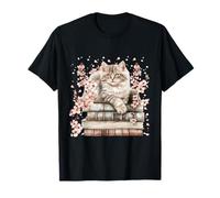 Aesthetic Cat Stuff For Women and Girls Spring Love Books Camiseta