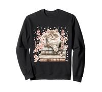 Aesthetic Cat Stuff For Women and Girls Spring Love Books Sudadera