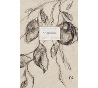 Aesthetic Charcoal Floral Notebook - Lined Journal with Raw Canvas Look - Neutral Soft-Toned Sketch Cover, 100 Pages, Minimal Hand-Drawn Design for ... note-taking, or quiet moments of reflection