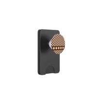 Aesthetic Checker Retro Groovy Flowers in Beige and Brown PopSockets PopWallet para MagSafe