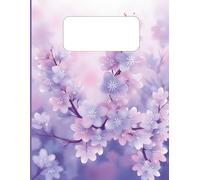Aesthetic Cherry Blossom Lined Notebook: 110 Page Wide Ruled Journal, 8.5 x 11 Large Size: Pastel Pink & Purple Sakura Flower Composition Book for Girls, Teens, & Students