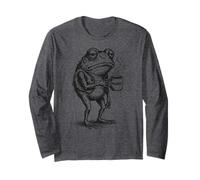 Aesthetic Coffee Design, Funny Grumpy Frog Drinking Coffee Manga Larga