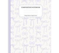 Aesthetic Composition Notebook Girly cute Violet purple Bow Coquette: College Rule Lined Journal: "7.5x9.25"