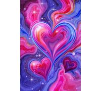 Aesthetic Cosmic Heart: Lined Notebook for Teen Girls and Women | Psychedelic Galaxy Swirl Design | Cute Diary for Writing, Notes & Manifestation | 6 x 9, 120 Pages