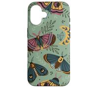 Aesthetic Cottagecore Celestial Luna Moth Moon Butterfly Carcasa para iPhone 16