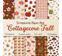 Aesthetic Cottagecore Fall Scrapbook Paper Pad: 20 Double-Sided Sheets of Cute and Cozy Autumn Aesthetic Craft Papers, 8.5” x 8.5” Size for ... Junk Journals, Collage, and DIY Crafts