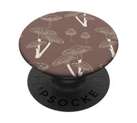 Aesthetic Cottagecore Vintage Mushroom Garden Brown PopSockets PopGrip Adhesivo