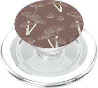 Aesthetic Cottagecore Vintage Mushroom Garden Brown PopSockets PopGrip para MagSafe