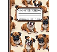 Aesthetic Cute English Bulldog puppies Composition Notebook: 7.5" x 9.25", 120 Wide Ruled Pages, Paperback, Matte Finish - Decorative Writing ... Teachers, Writers, and Everyday Note-Taking