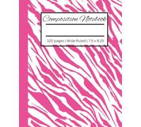 Aesthetic | Cute Pink Zebra Print Composition Notebook | Affirmations on every page | School Journal for Girls, Teens, and Students | Stylish Animal ... gift | Wide-Ruled | 7.5 x 9.25 | 120 pages