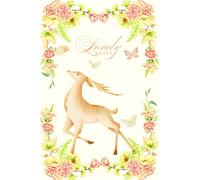 Aesthetic Deer and Butterfly Notebook: Elegant Watercolor Art Decorative Journal with 120 Lined Pages, Light Yellow Cover Design, 6 x 9 Inches