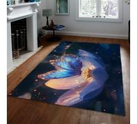 Aesthetic Design 180x270cm Alfombras for salon Dreamy Lotus Scenery antideslizante Backing lavable Alfombra Large Alfombrilla Soft Tapete comedor Beautiful Butterfly Pattern pelo corto Under Table