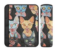 Aesthetic Devon Rex Cats - Paquete de 2 almohadillas de hombro para asiento de coche, protege tu cuello y hombros, para sedán, forro para cinturón de seguridad