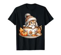 Aesthetic Fall Cat In Pumpkin Spice Coffee Mug For Autumn Camiseta