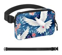 Aesthetic Flower White Dove-1721 - Riñonera para hombres y mujeres, riñonera con correa ajustable, bolsa cruzada de moda para viajes, al aire libre, correr, senderismo, multicolor, multicolor,