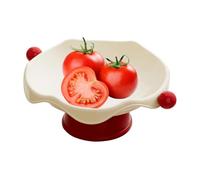 Aesthetic Fruit Platter Raised Base - Draining Display Plate, Cookie Dessert and Party Serving Tray Ideal Suitable for Chocolate Cake Desserts Home Kitchen Living Room Bathroom