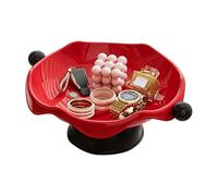 Aesthetic Fruit Platter Raised Base - Draining Display Plate, Cookie Dessert and Party Serving Tray Ideal Suitable for Chocolate Cake Desserts Home Kitchen Living Room Bathroom